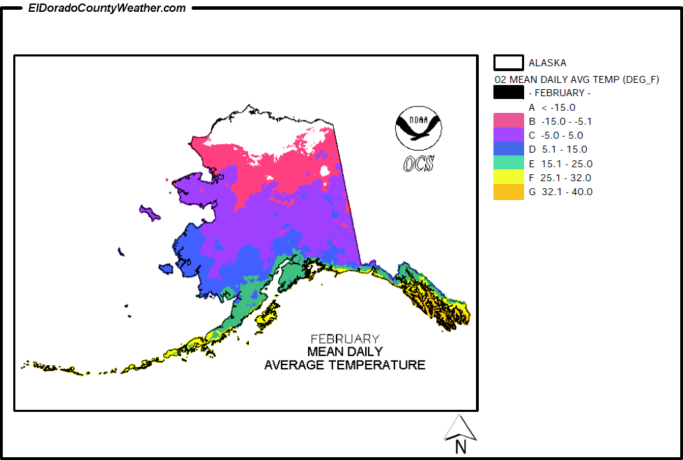 Alaska February Annual Mean Daily Average Temperature